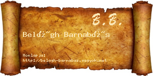 Belágh Barnabás névjegykártya